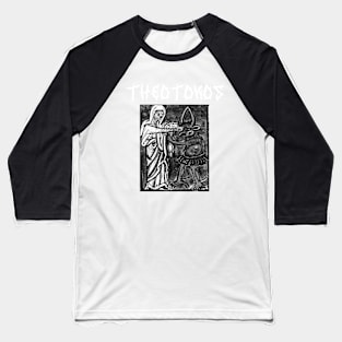 Virgin Mary Punching The Devil Death Metal Gothic Baseball T-Shirt